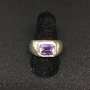 Sterling silver ring size 8 amethyst
